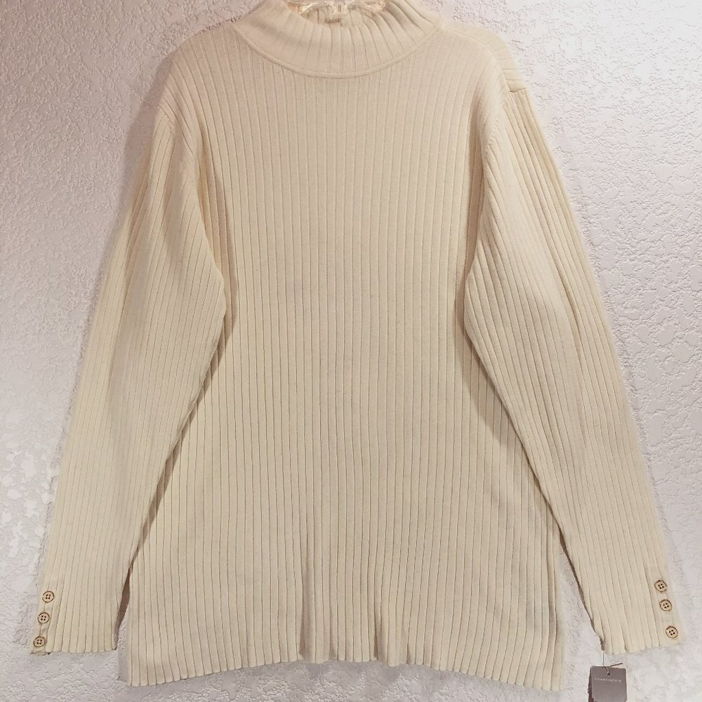 Charter Club Mock Neck Ribbed Sweater NEW